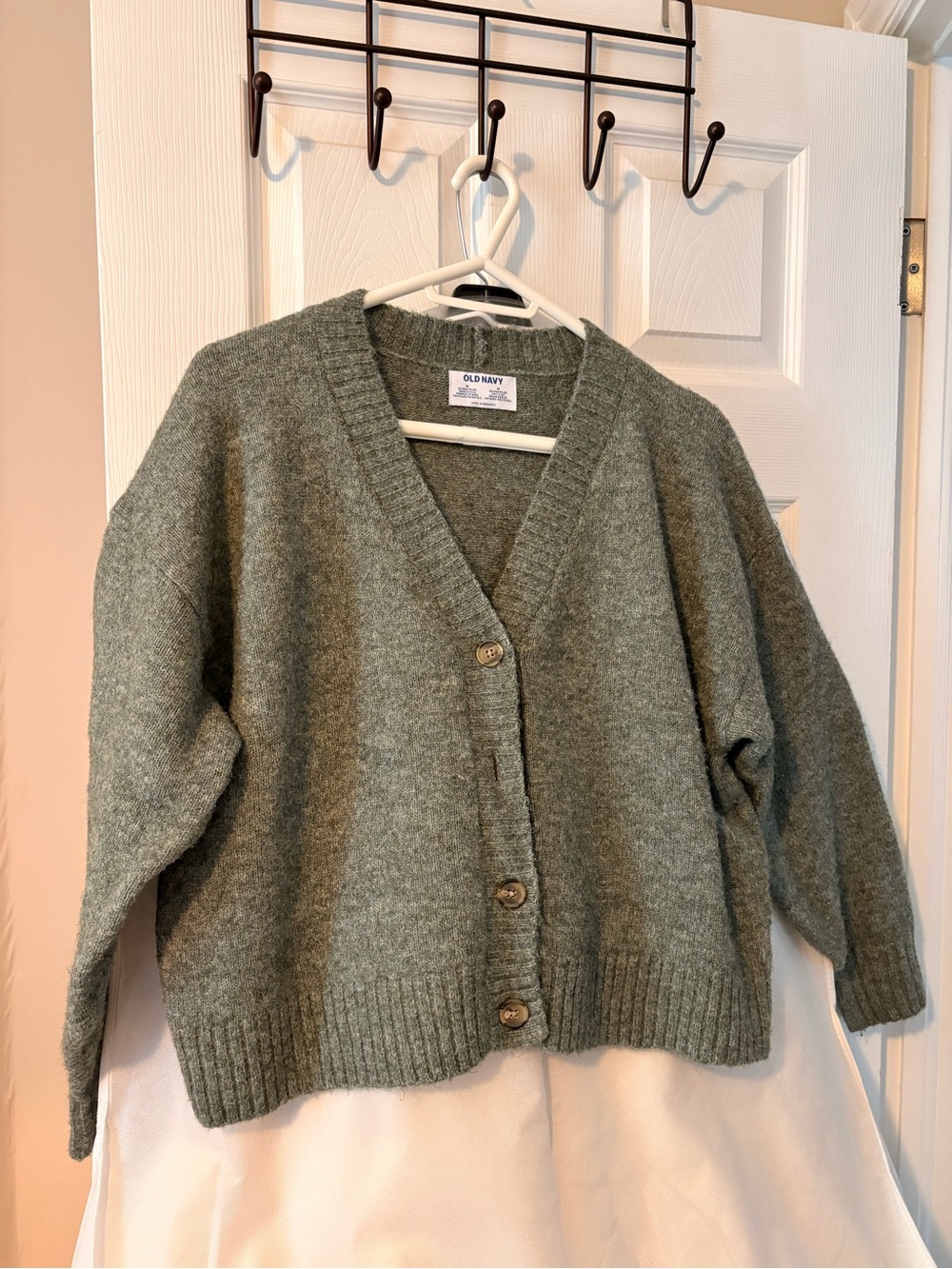 Old Navy Moss Green Button-Front Women's V-Neck Cardigan